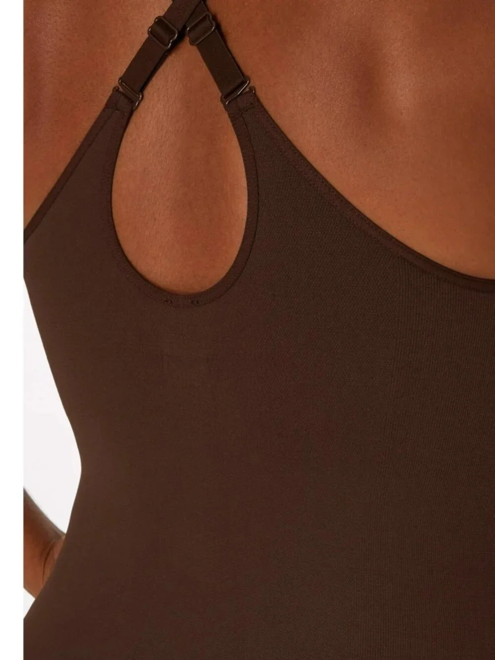 #2190 Maidenform Seamless Tummy Control Shapewear Thong Bodysuit Just Brown